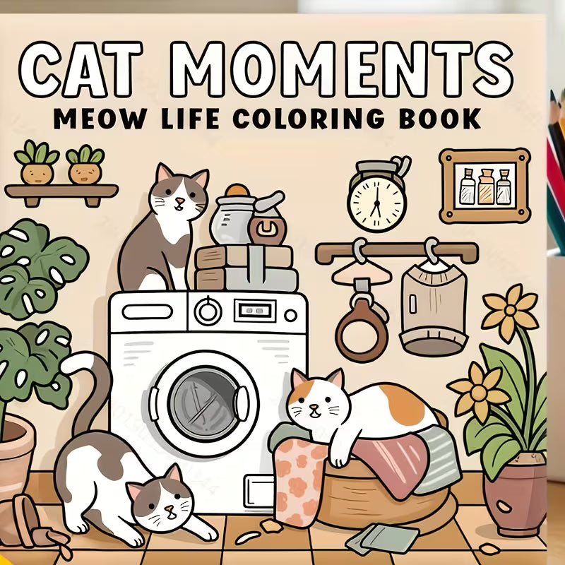Cat Moments Coloring Book