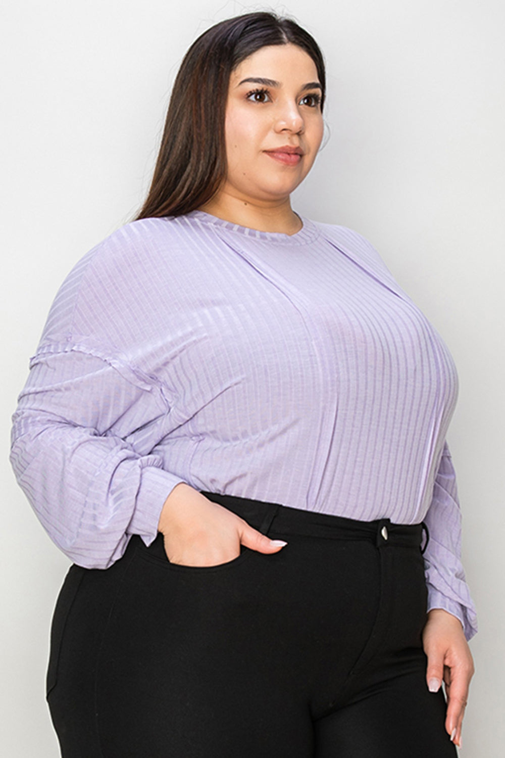 8 Colors! Basic Bae Full Size Ribbed Round Neck Long Sleeve T-Shirt