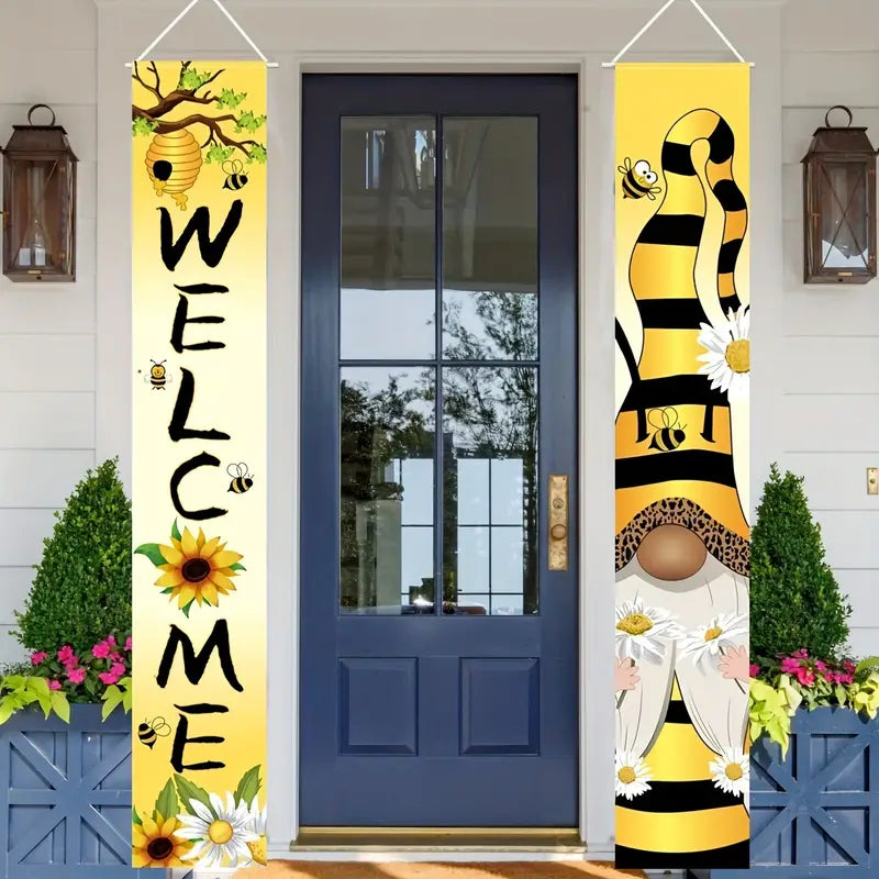 Bee Gnome Welcome Door Banners