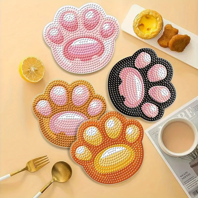 Paw Print Diamond Art Coasters