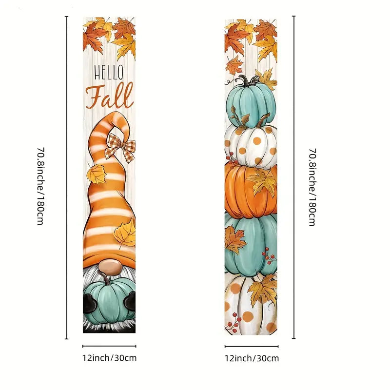 Hello Fall Pumpkin Gnome Door Banners