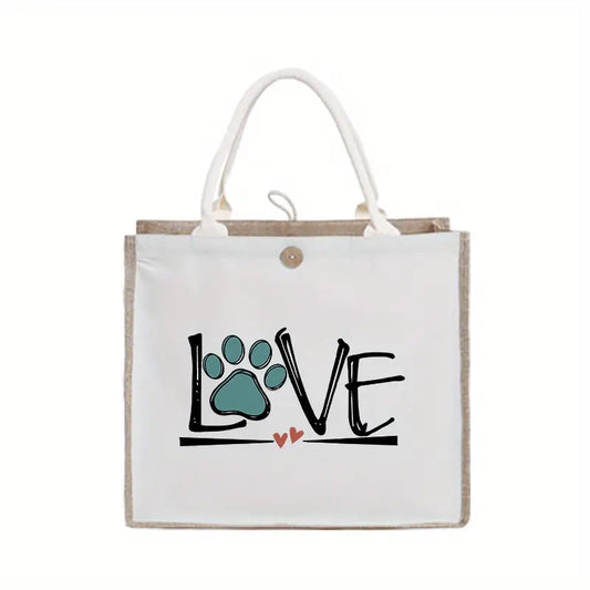 Love Paw Print Tote Purse