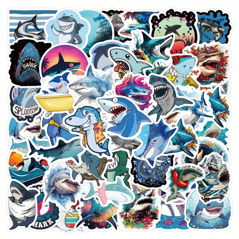 Cartoon Shark Sticker Pack