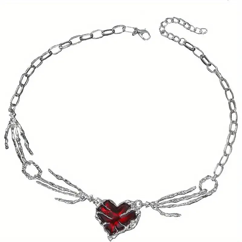 Skeleton Heart Choker Necklace