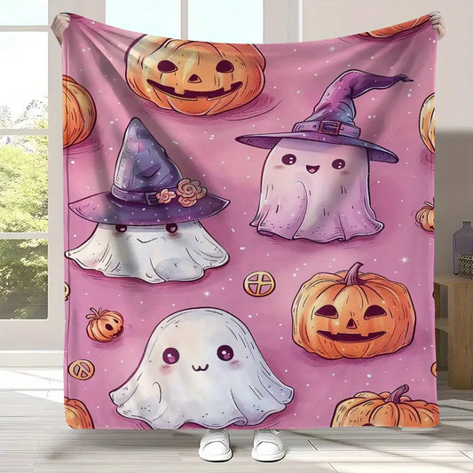 Pink Ghosts Fleece Blanket