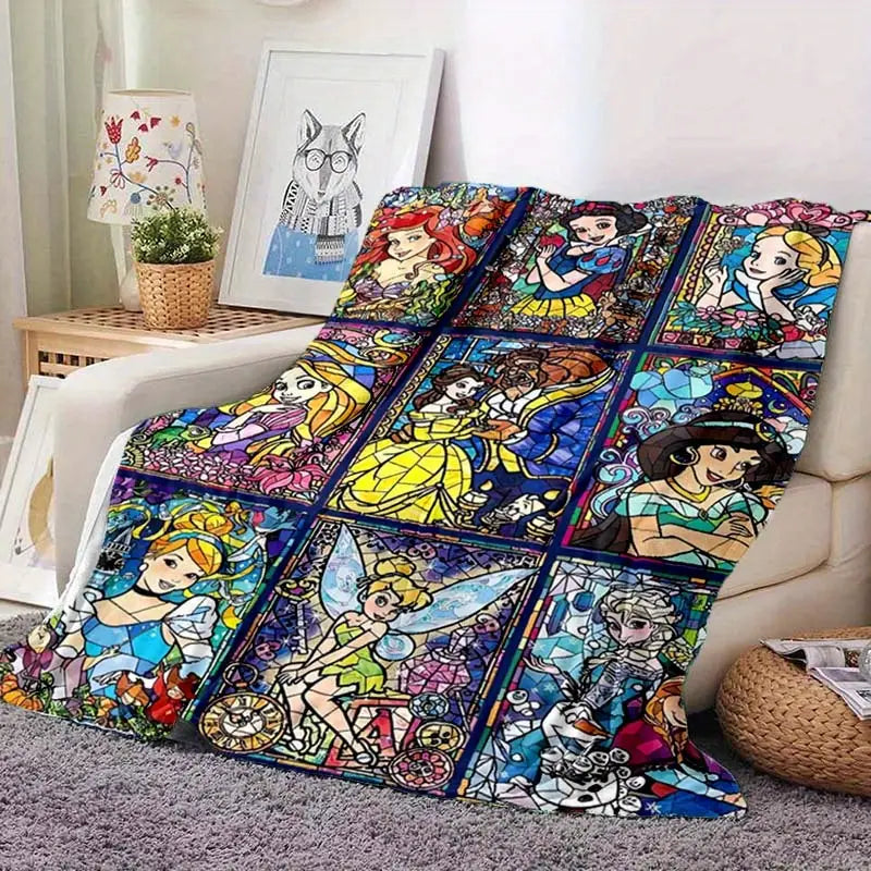 Stained Glass Characters Fleece Blanket