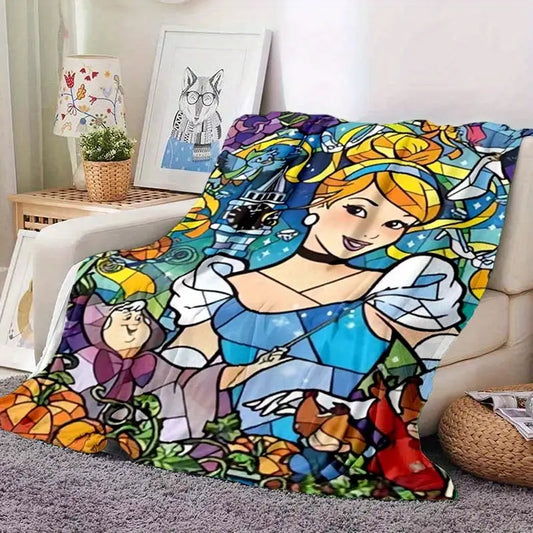 Stained Glass Slipper Princess Fleece Blanket