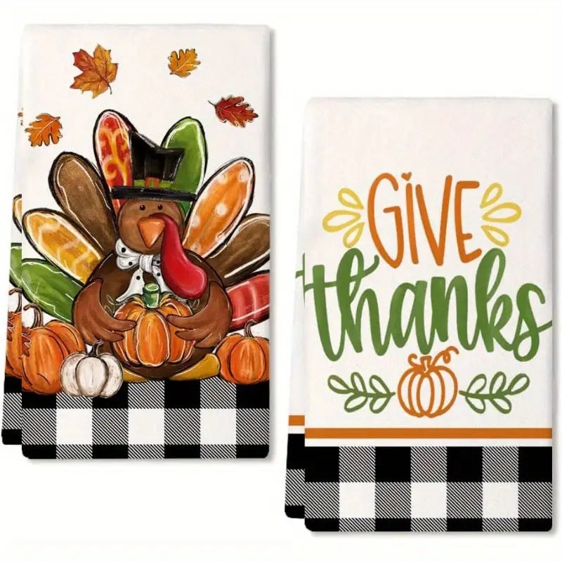 Give Thanks Turkey Dish Towel Set