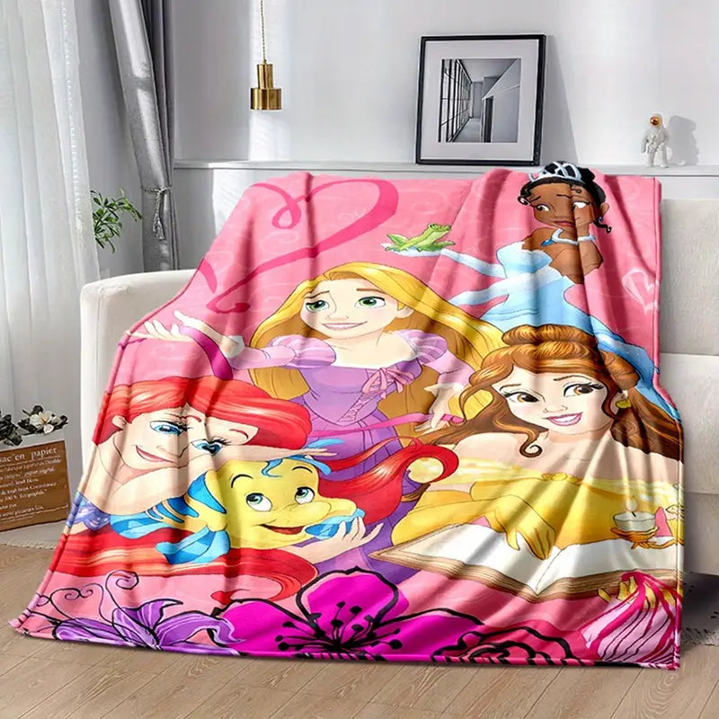 Pink Heart Princess Fleece Blanket