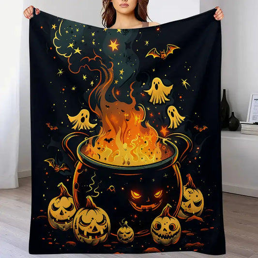 Spooky Cauldron Fleece Blanket