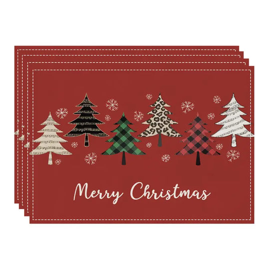 Merry Christmas Trees 4 Piece Place Mats