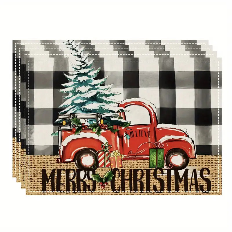 Red Truck 4 Piece Place Mats