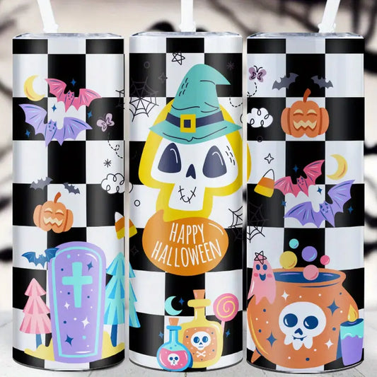 Cute Checkered Halloween 20oz Tumbler