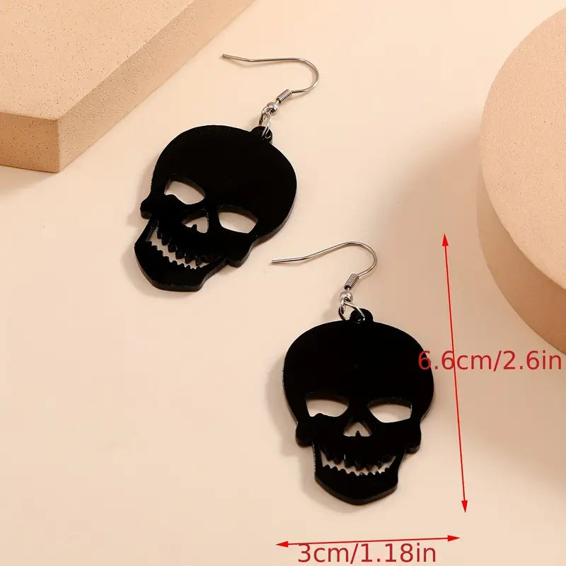 Black Skull Earrings