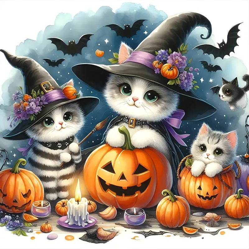 Halloween Kittens Diamond Art