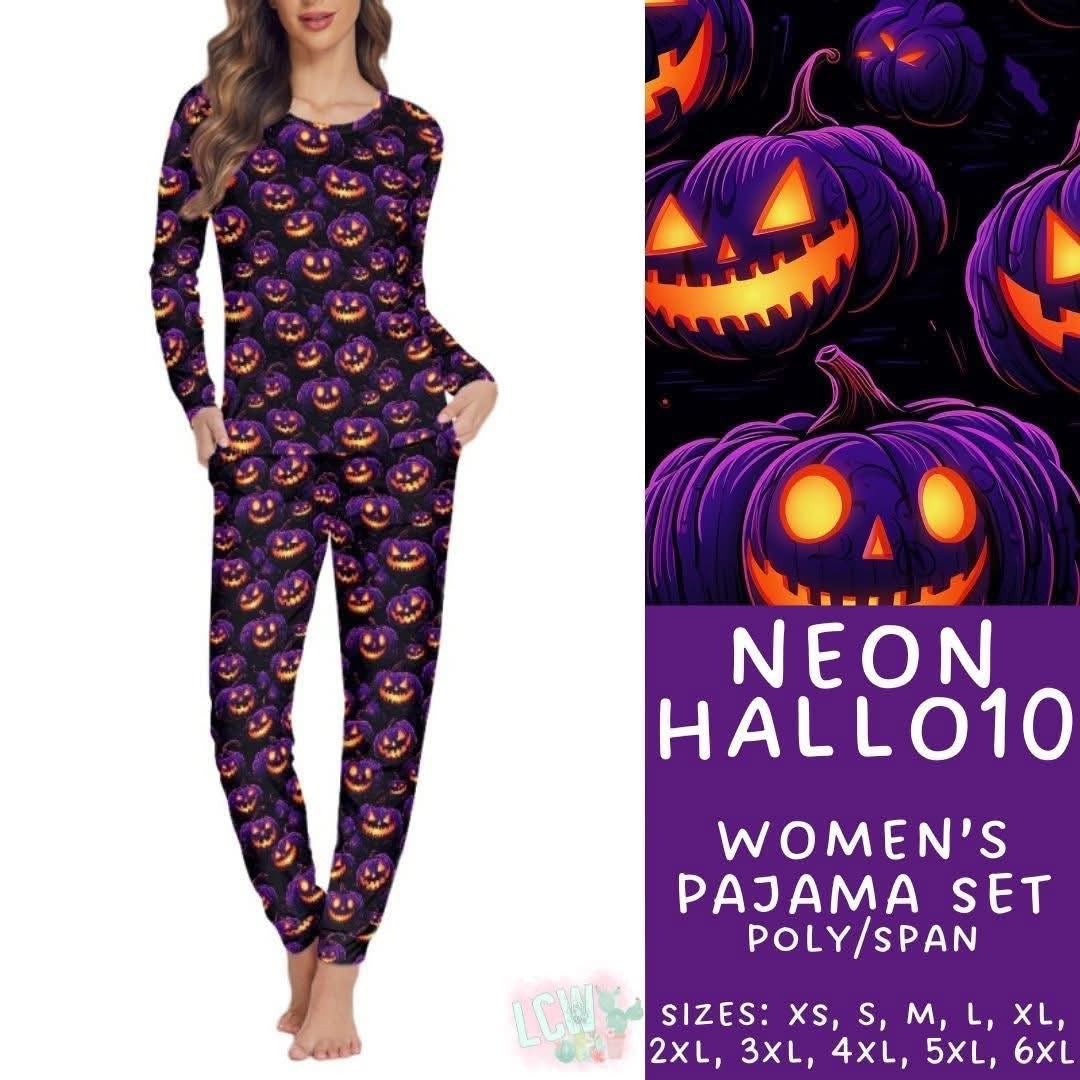 Large Jack-o-Lantern Halloween Long Sleeve Pajamas