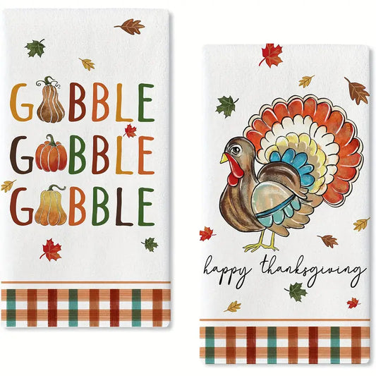 Gourd Gobble Thanksgiving Dish Towel Set