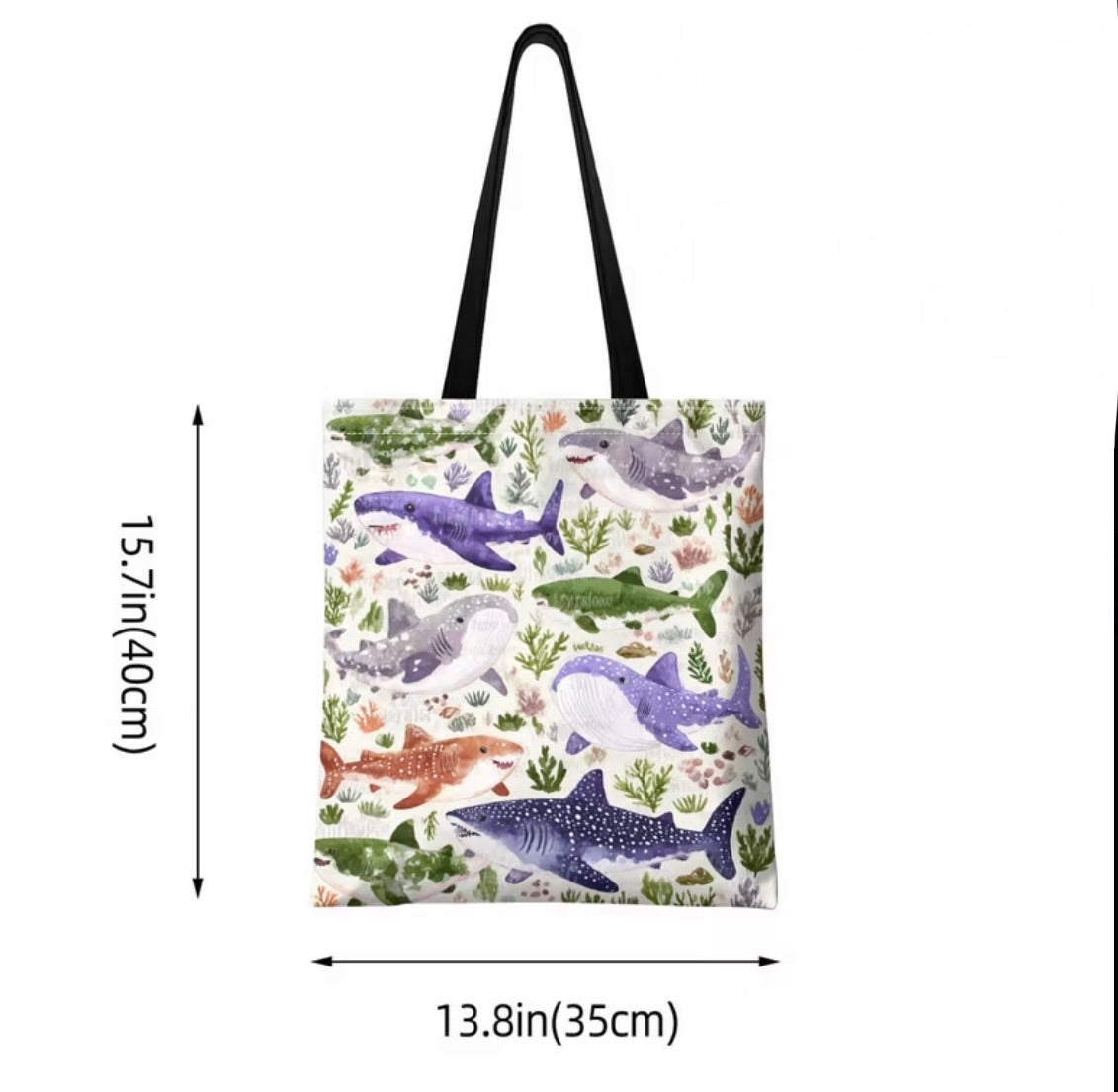 Colorful Sharks Tote