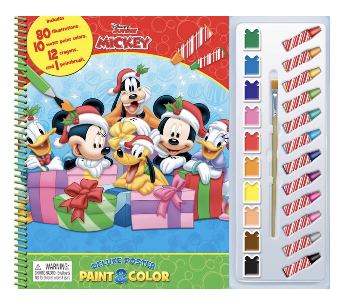 Deluxe Poster Paint & Color: Disney Junior - 80 Pages, 10 Water Colors, 12 Crayons