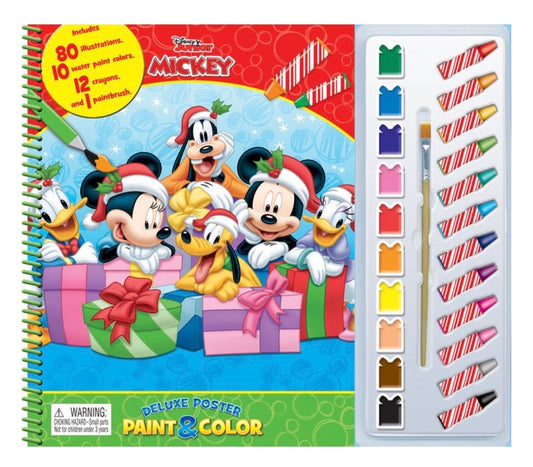 Deluxe Poster Paint & Color: Disney Junior - 80 Pages, 10 Water Colors, 12 Crayons