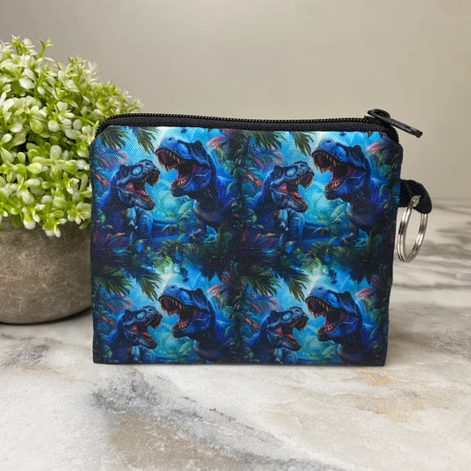Blue Dinosaur - Mini Coin Purse Keyring