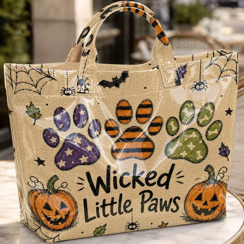 Glossy PVC Wicked Little Paws Tote Bag