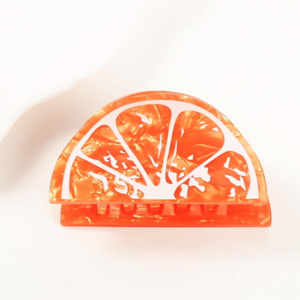 Marbled Fruit Claw Hair Clip - Orange