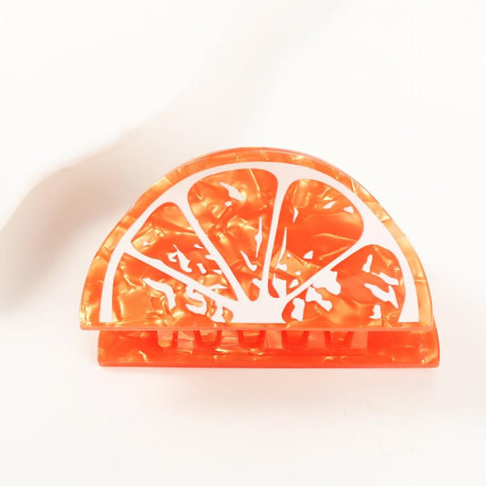 Marbled Fruit Claw Hair Clip - Orange