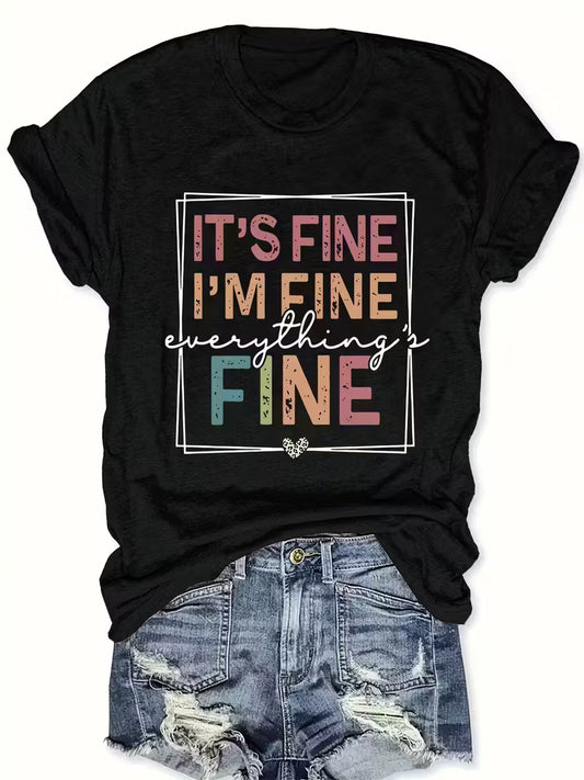 Preorder Women's Plus Size  It's Fine T-Shirt