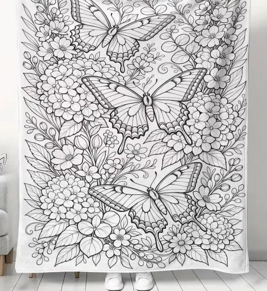 DIY Coloring Blanket - Butterfly