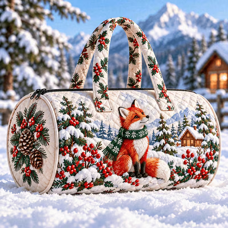 HOLIDAY SPECIAL! Winter Fox Weekender Quilted Duffle PREORDER