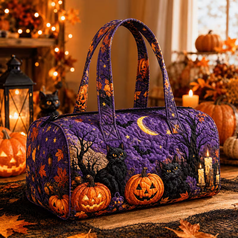 Spooky Pumpkin Quilted Duffle