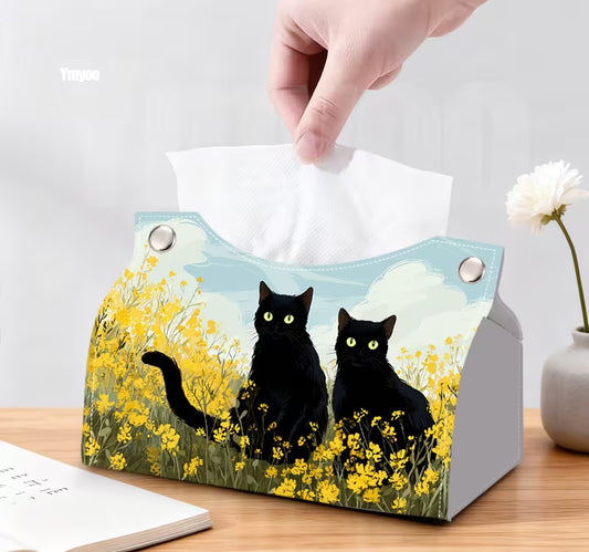 Preorder Cats & Flowers Tissue Box