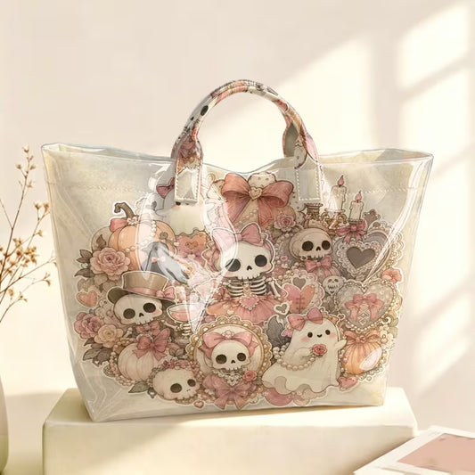 Glossy PVC Pretty Skelton Tote Bag