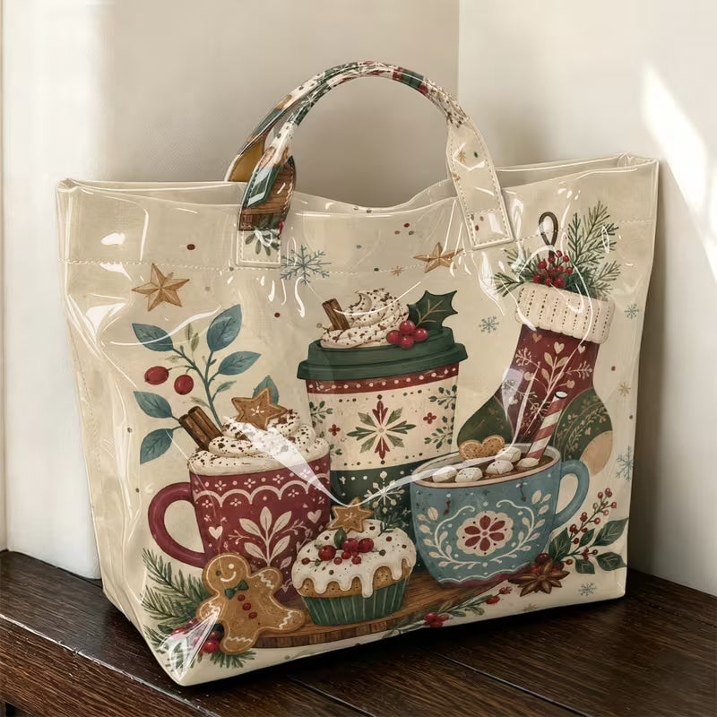 Glossy PVC Cocoa Tote Bag