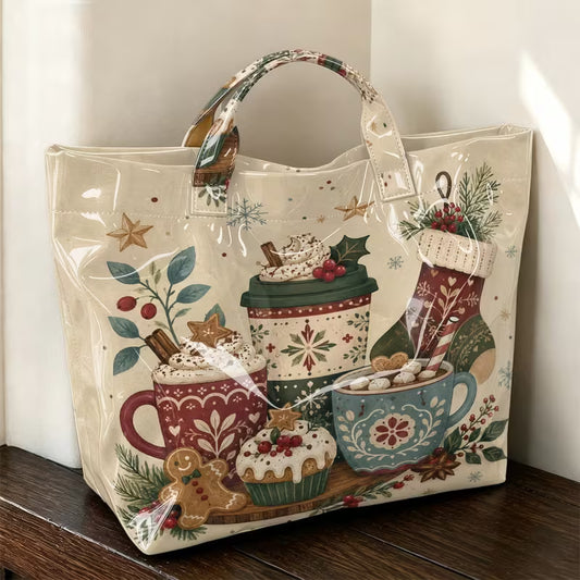Glossy PVC Cocoa Tote Bag