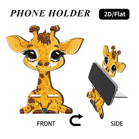 Preorder Wooden Giraffe Diamond Art Phone Stand