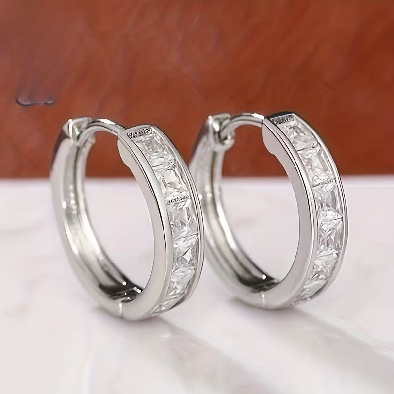 925 Silver Moisanite Hoop Earrings