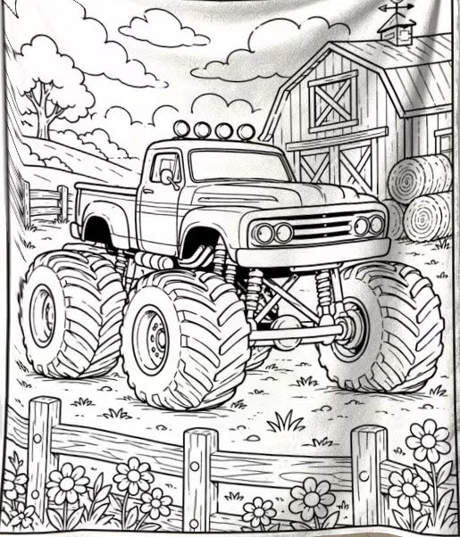 Preorder Kid's Coloring Blanket - 30 X 40 - Truck