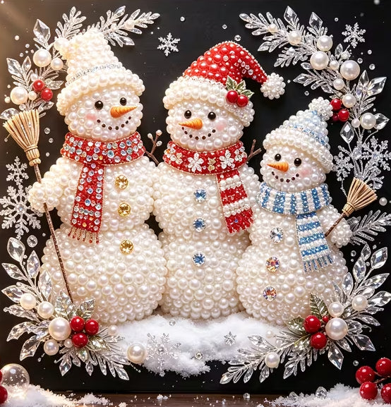 Preorder 3 Snowmen Pearl Painting Kit
