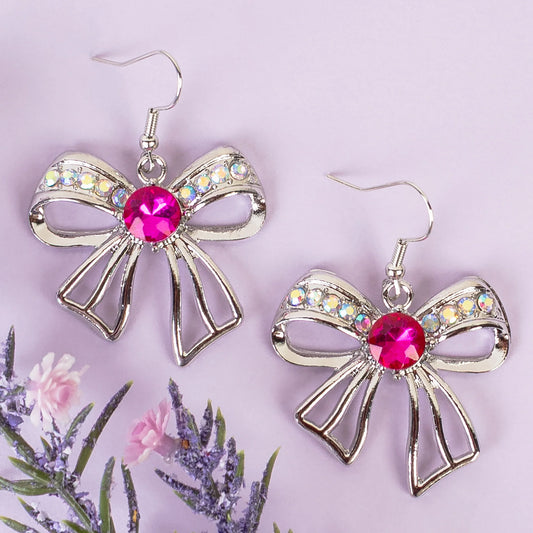 Bow Earrings - Fuchsia