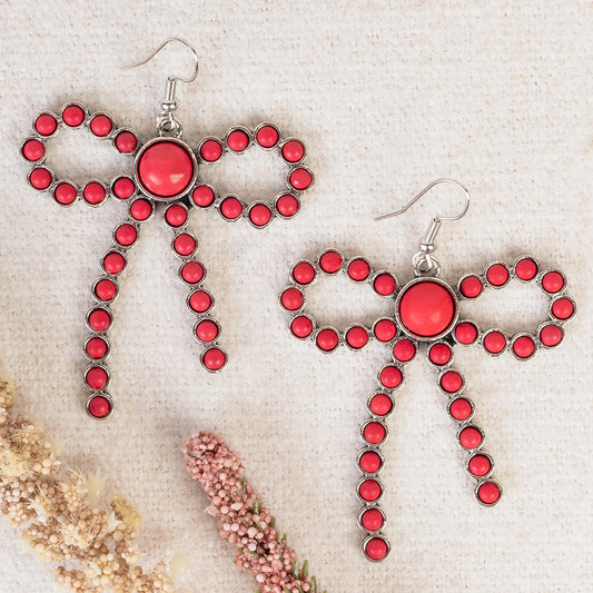 DOORBUSTER Squash Blossom Bow Earrings - Red