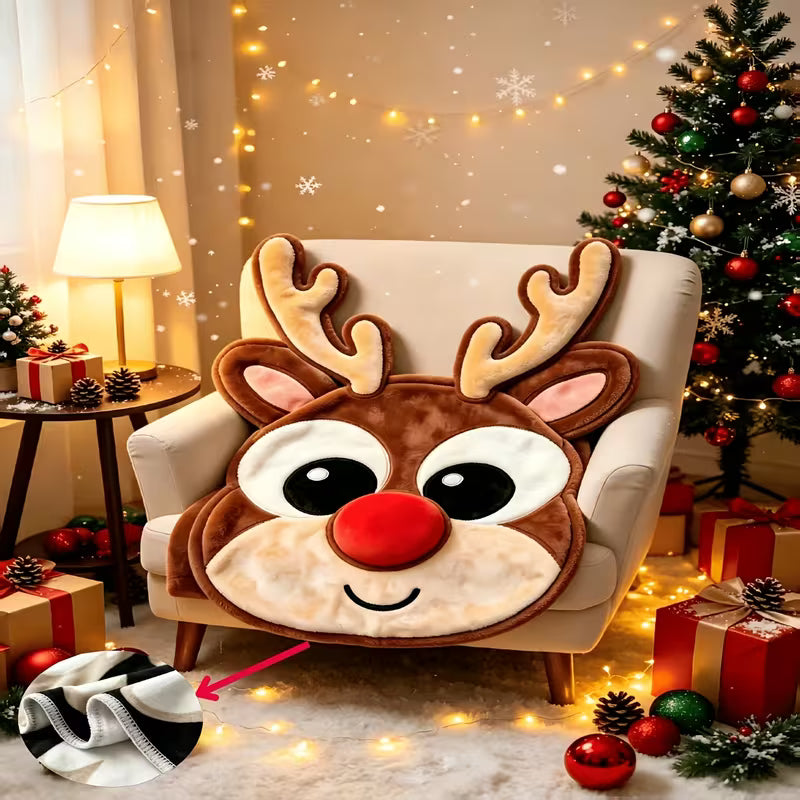 Preorder Red Nose Reindeer Shaped Blanket