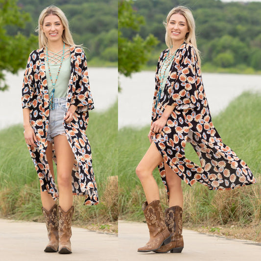 Floral Print Duster