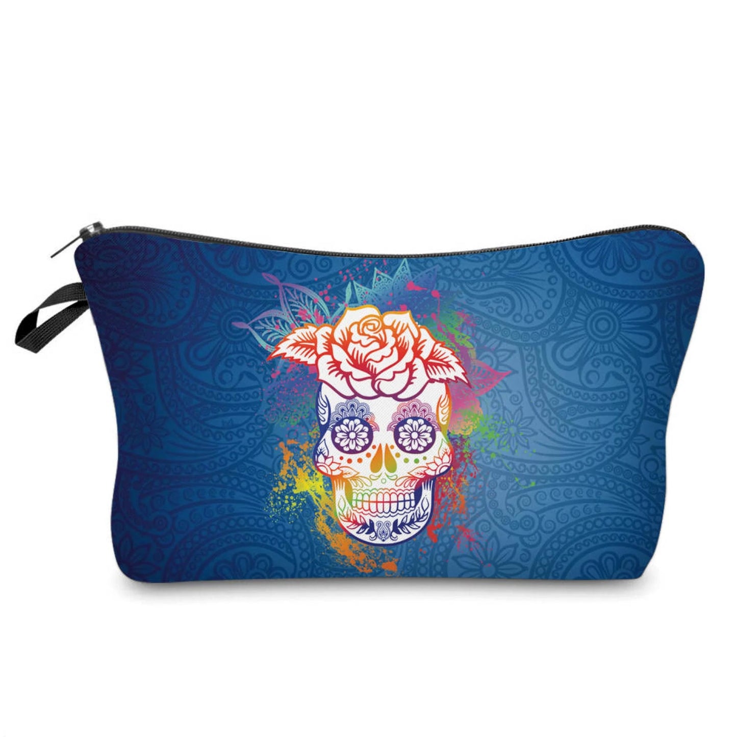 Halloween Fall, Paisley Skull Water Resistant Pouch