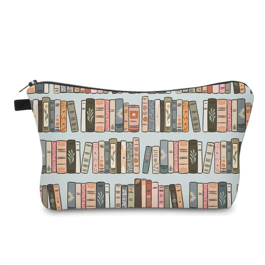 Book, Floral Books Water Resistant Pouch