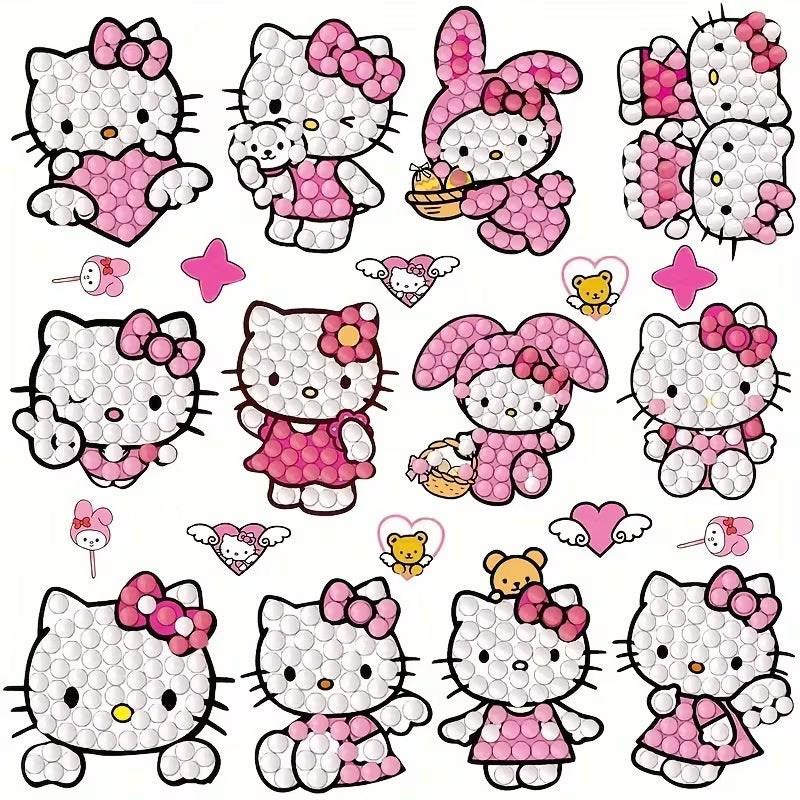 Preorder 10  Pink Kitty Stickers Diamond Art Painting Kit