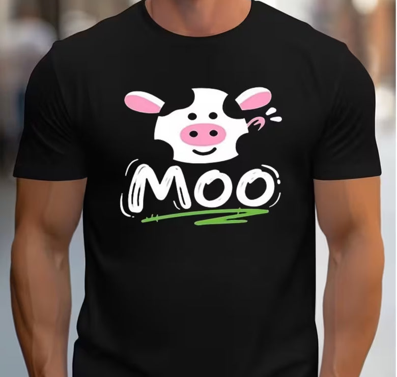 Unisex Moo Vinyl Graphic T-Shirt