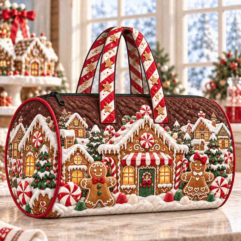 HOLIDAY SPECIAL! Gingerbread Weekender Quilted Duffle PREORDER