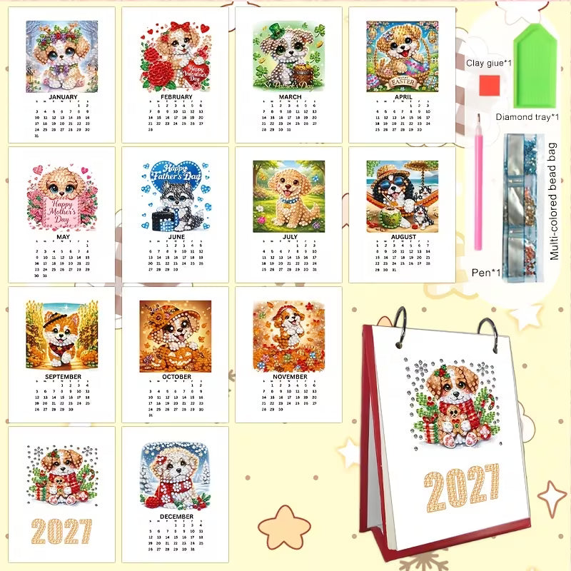 Preorder Dog Diamond Art Desk Calendar Kit